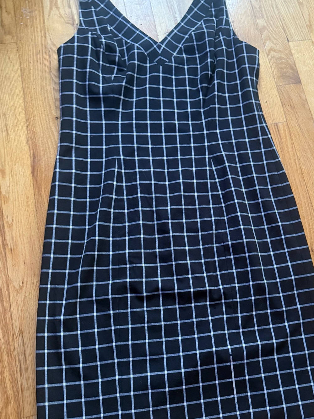 Michael Kors Blue Midi Dress with White Windowpane